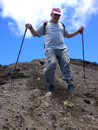 Fredy beim seeeeehhhhr steilen Abstieg.