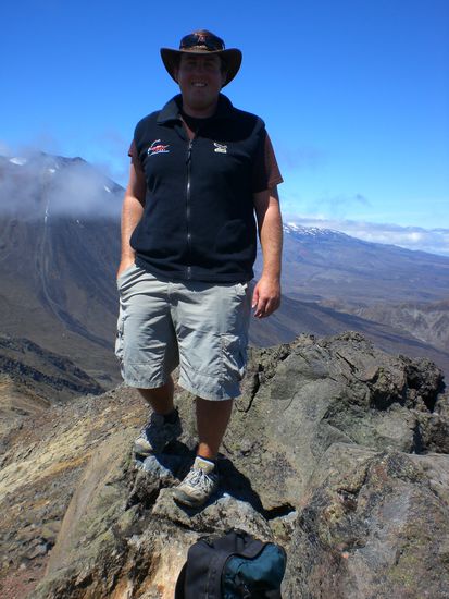 Ich auf dem Tongariro Gipfel.