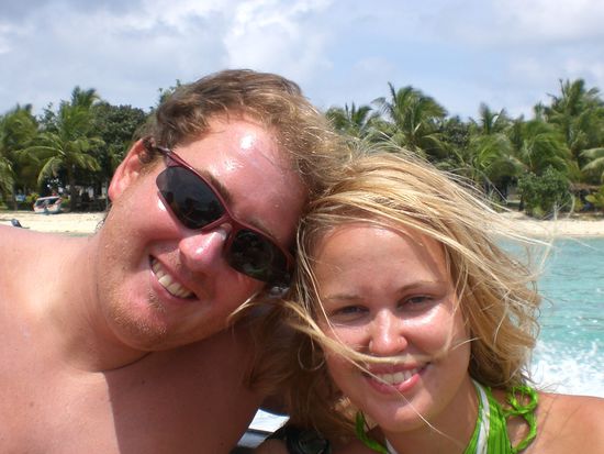 Maja und ich auf dem Boot.