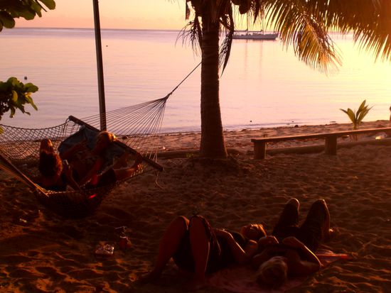 Die Schwedinnen am Chillen.