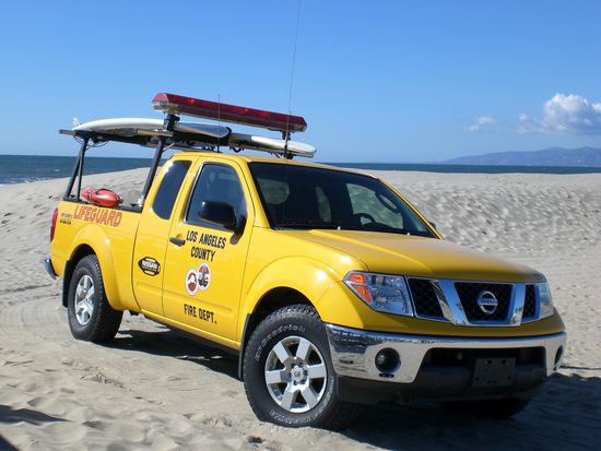 Life Guard Los Angeles am Venice Beach. Ihr wisst schon, Bay Watch...