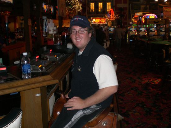 Ich auf einem Sattel am gambeln.