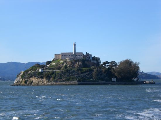 Alcatraz vom Schiff aus.