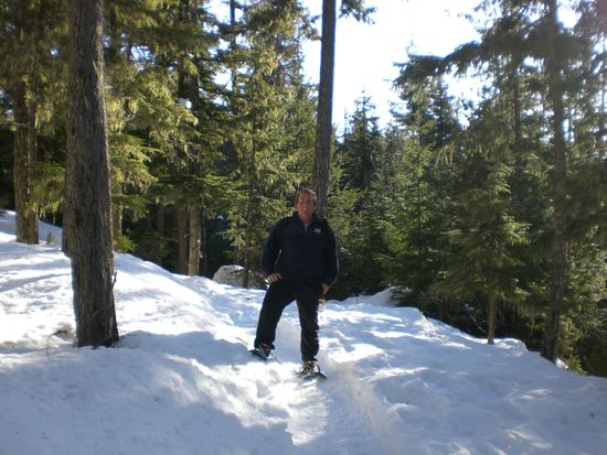 Beim Schneeschuhlaufen.