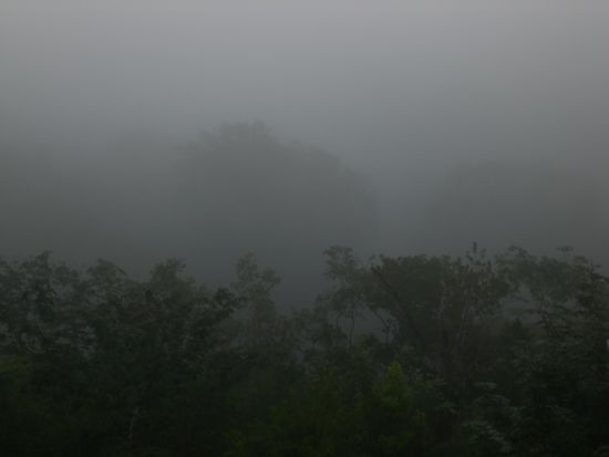 Aussicht von der Pyramide 4 aus. Der Sonnenaufgang war leider nicht zu sehen.