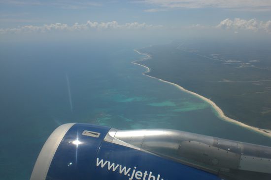 Abflug ueber Cancun.