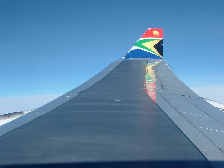 Flug mit South African Airways von Zürich nach Johannesburg.