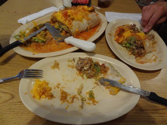 Die "kleine" Stärkung am heutigen Morgen: der 2,5 Kg Burrito im "El Tepayac".