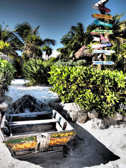 Eine Orientierungshilfe am Strand 