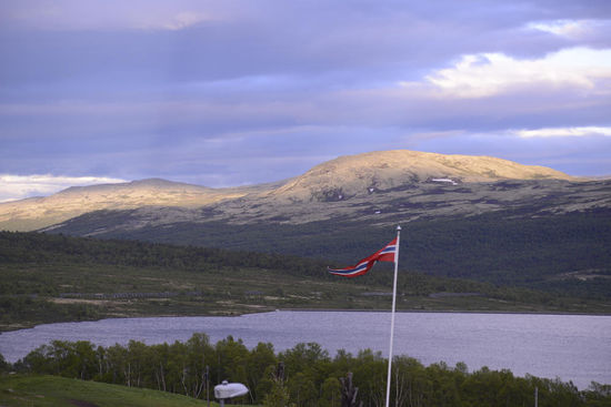Die Aussicht abends vom Womo aus.