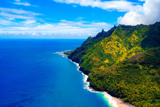 Interessant auch das Meer aus der Höhe zu sehen, mit den Untiefen und Riffen