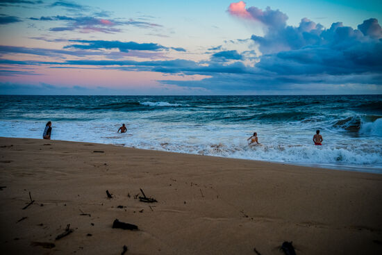 Hier wird noch fröhlich gebadet—