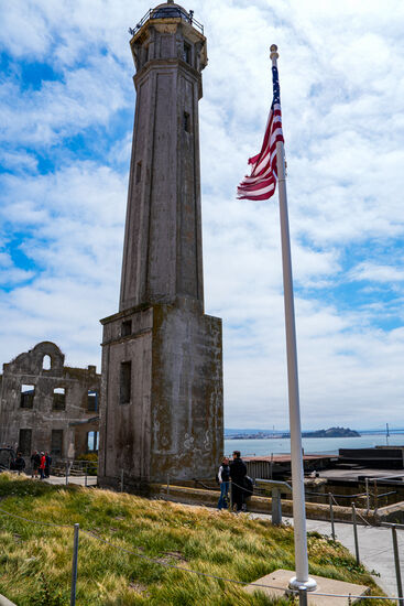 Der Ursprung von Alcatraz: mit der Inbetriebnahme des Leuchtturms in 1854 wurde Alcatraz bekannt.