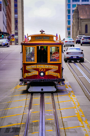 Die bunte historische Tram muss aufs Foto…