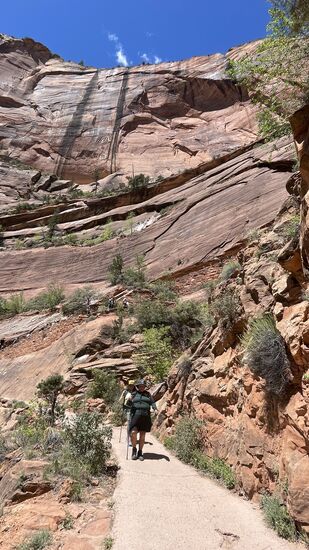 Es fällt mir aber nicht schwer, ich gehe gleichmäßig und mache wenig Pausen.