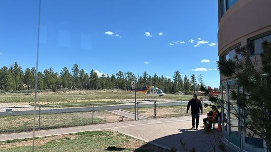 Wir fahren zum Airport und dort zu Papillon. Das ist der größte Anbieter von Helikopter Rundflügen.