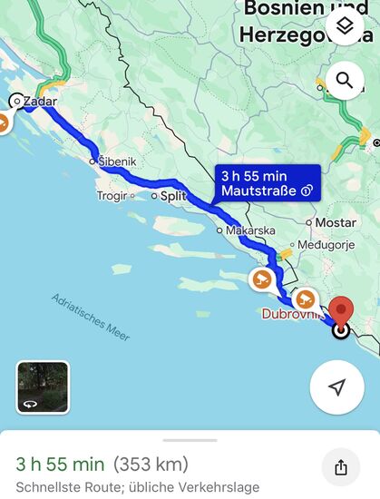 Es gibt viel zu sehen in Kroatien und bis nach Dubrovnik runter ist es eine lange Strecke, die wir nun sinnvoll in unsere 5 Tage einteilen müssen. Es gibt viele schöne Strände, mindestens 3 spektakuläre Wasserfälle und viele historische Punkte zu besichtigen