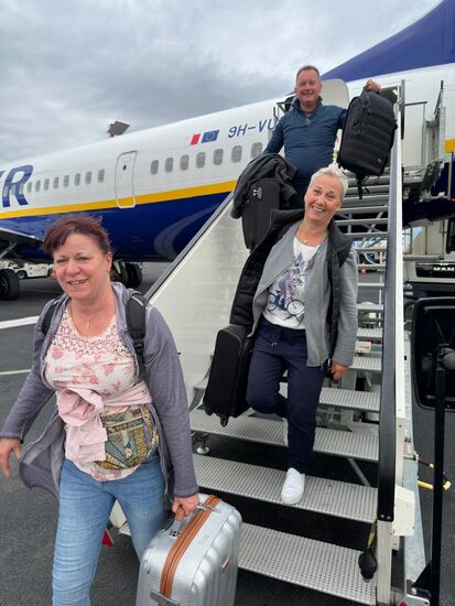 Hurra—pünktlich gelandet!