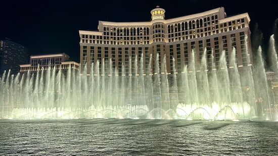 Alle 15 Minuten gibt es dort ein wunderschönes Wasserspiel mit Musikbegleitung.