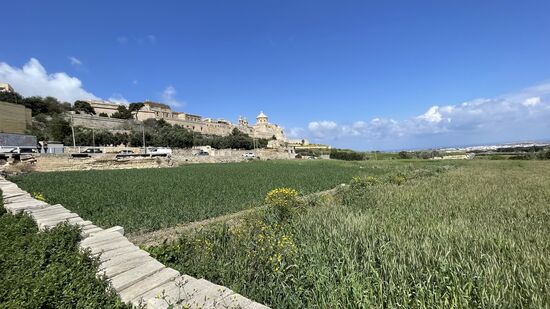 Mdina liegt im Westen der Insel auf einem 185 Meter hohen Ausläufer des Dingli-Plateaus, eine strategisch günstige Lage. Die Ursprünge der Besiedlung Mdinas reichen bis in die Bronzezeit zurück.