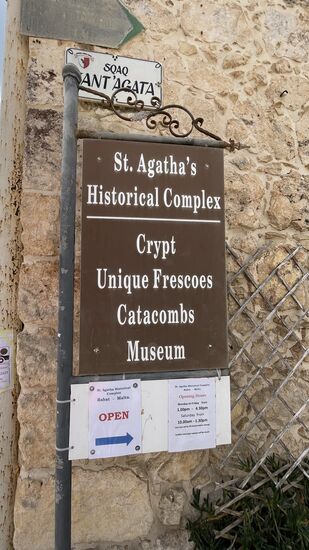 Die St Agatha Katakomben dienten vom 3.-5. Jahrhundert als Begräbnisstätten