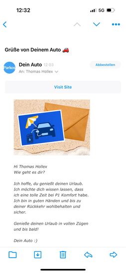 Eine nette Nachricht erreicht uns zwischendurch….