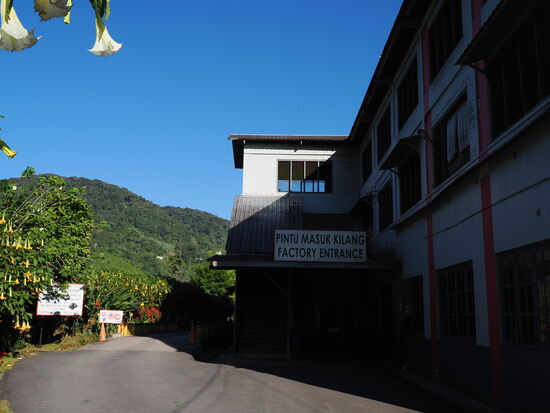 Wir dürfen auch in die Fabrik, wo allerdings die Arbeit ruht—innen darf auch nicht fotografiert werden. Ist aber auch eh nicht spannend