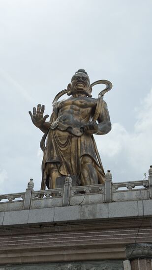 Diese böse aussehenden Geschöpfe, sind die Hüter des Tempels