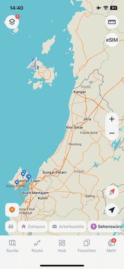 Nur ein kleiner Hüpfer ist es von Penang nach Langkawi