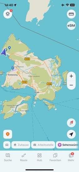 Hier kann man sehen, wo die Grenze verläuft und wie dicht wir an Thailand sind- keine 5 km bis zur nächsten thailändischen Insel. Man kann dort problemlos mit einem Boot über die Grenze fahren. Wäre vielleicht ein Option für eine neue Reise?