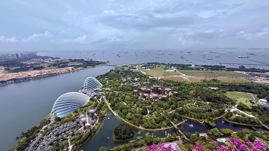 Von hier hat man auch die super Aussicht auf die Bay …