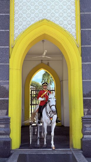 Rechts und links befinden sich Reiterwachen