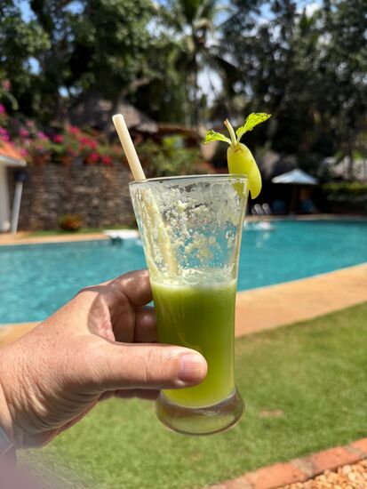 Es gibt auch gesunde Cocktails—für ca 2,50 Euro—natürlich aber kein Alkohol und auch keinen Kaffee