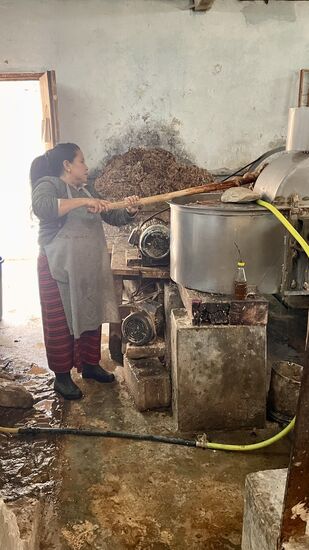 Die Dame hat schwere Arbeit