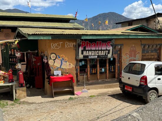 Auf dem Weg zum Tempel kommen wir an vielen Geschäften mit interessanten Auslagen vorbei 