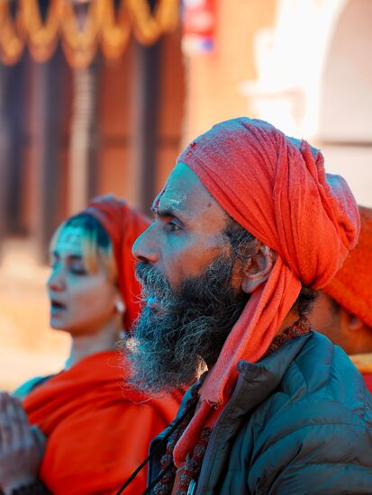 Ein Sadhu, ein hinduistischer heiliger Mann