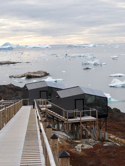 Das sind unsere "Cubes" bzw "Aurora hut" vom "Hotel Arctic"