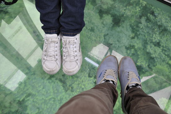 In der Gondel mit Glasboden