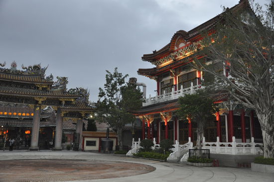 Baoan-Tempel--die Tempel sehen abends immer noch schöner aus.