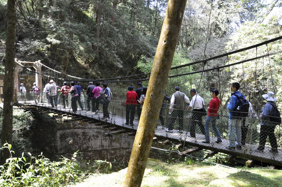 ..eine Hängebrücke...