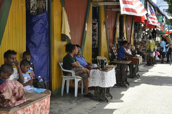 Hier wird fleißig genäht