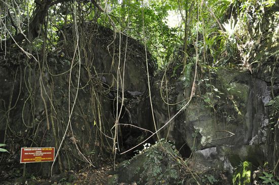 Die Höhle, die aber gut von der Natur vereinnahmt wird