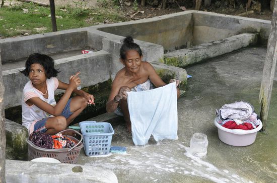 Hier wird auch unsere laundry gewaschen