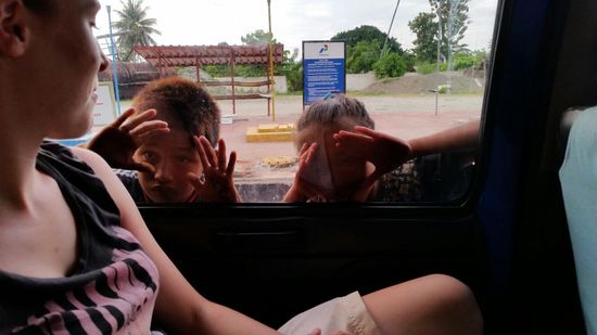 Die bestaunen uns durch die Autofenster