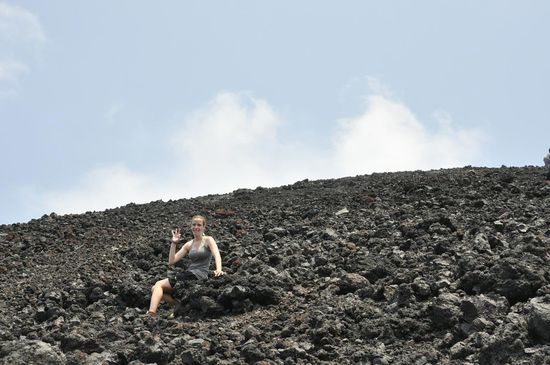 Je weiter man nach oben kommt, desto heißer werden die Steine