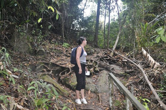 Steil, glitschig und schwer Fuß zu fassen....