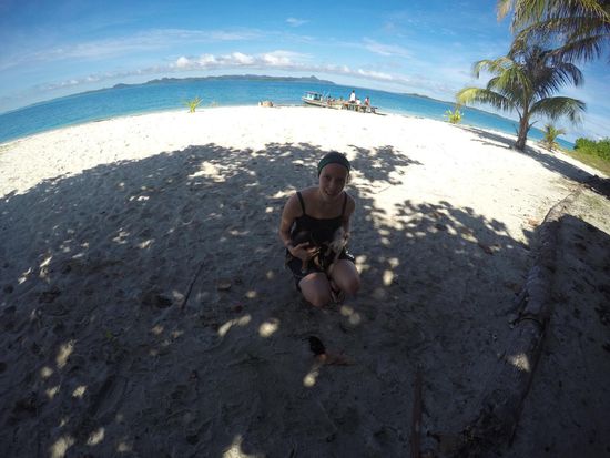 Eine kleine Katze die sich die Bewohner von der Nachbarinsel geholt haben...