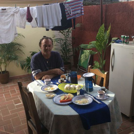 Unser Frühstück auf der Dachterrasse