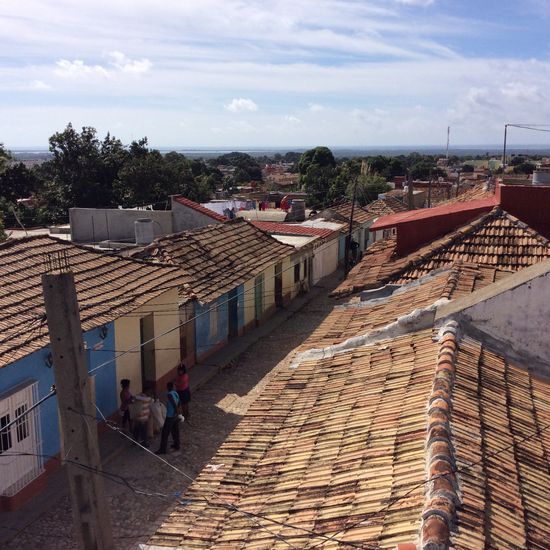 Blick von unserer Dachterrasse auf Trinidad