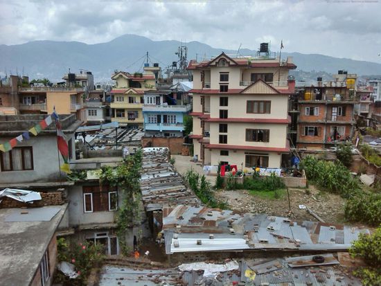 Ein Blick von der Dachterrasse unseres Guesthouses.